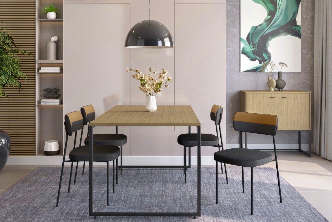 Sala de Jantar da Móveis Belo pensada para proporcionar leveza a ambientes menores